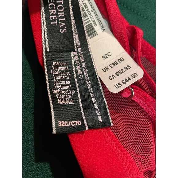 32C•Victoria’s Secret Red lace crochet High Neck Halter Bra - Picture 8 of 8